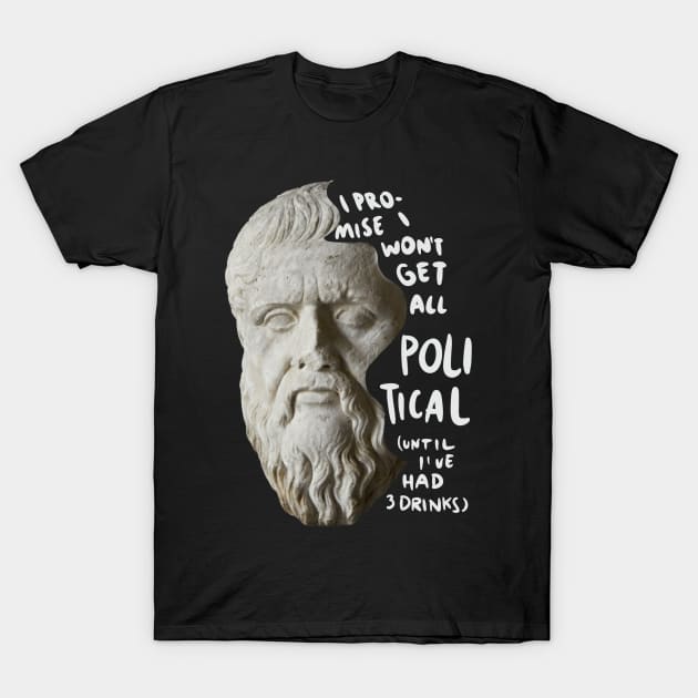 Plato Socrates Philosophy Quote Philosopher Greek Statue Vaporwave T-Shirt by isstgeschichte